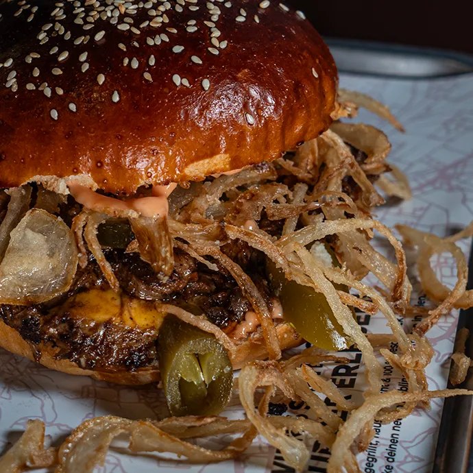 Cheeseburger im Detail